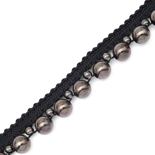 Бахрома отделочная 15.0 мм / 9 метров, кант, большой/малый жемчуг, 2 т.серый