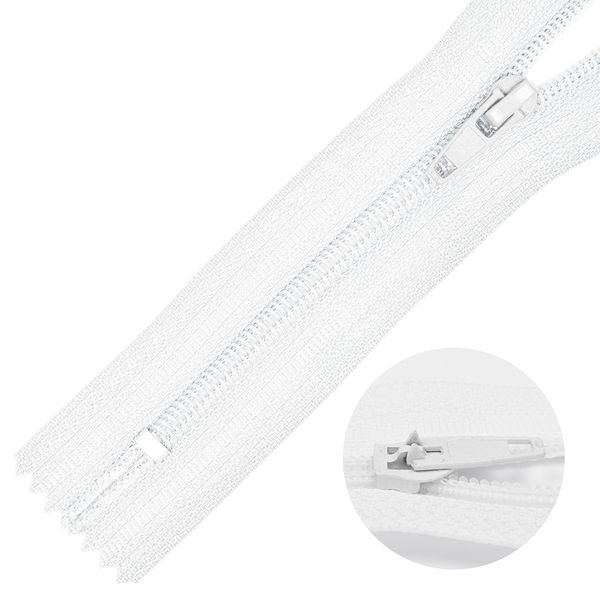 Молния спираль (витая) брючная Т4 (4 мм) 1 зам., н/раз., 20 см, F101 белый, 10 шт, Mzip