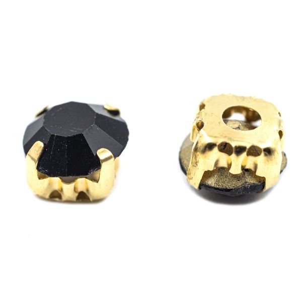 Хрустальные стразы в цапах/золото, 8мм, 20 шт/упак, Astra&Craft (38 черный), 4AR167/168