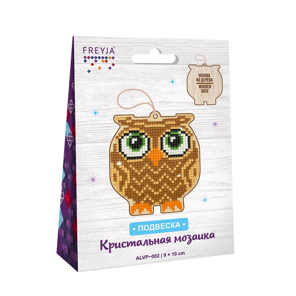 Алмазная (кристальная) мозаика Фрея, Сова, 10х9 см