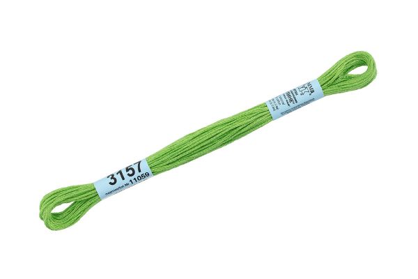 Мулине Gamma 100% хлопок, цв.3157 салатовый, 24 мотка по 8 метров