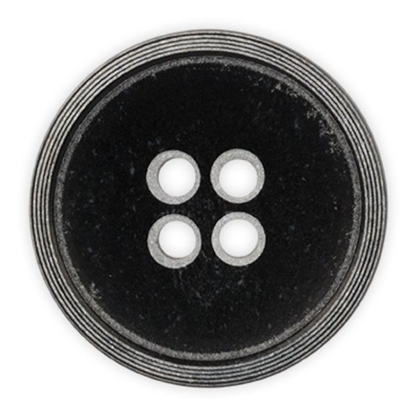 Пуговицы 4 прокола костюмные 15 мм, 25 шт, А008 черный, Gamma JEY 0022