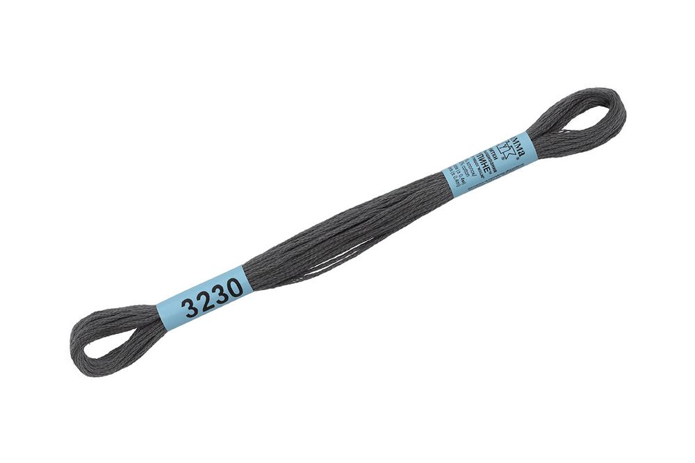 Мулине Gamma 100% хлопок, цв.3230 т.серый, 24 мотка по 8 метров