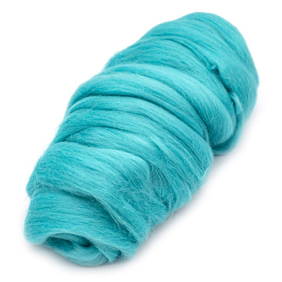 Шерсть для валяния Камтекс Лента для валяния п/тонкая 1х50 г, (25-28 мкр), 2.1 м, 023 бирюза светлая