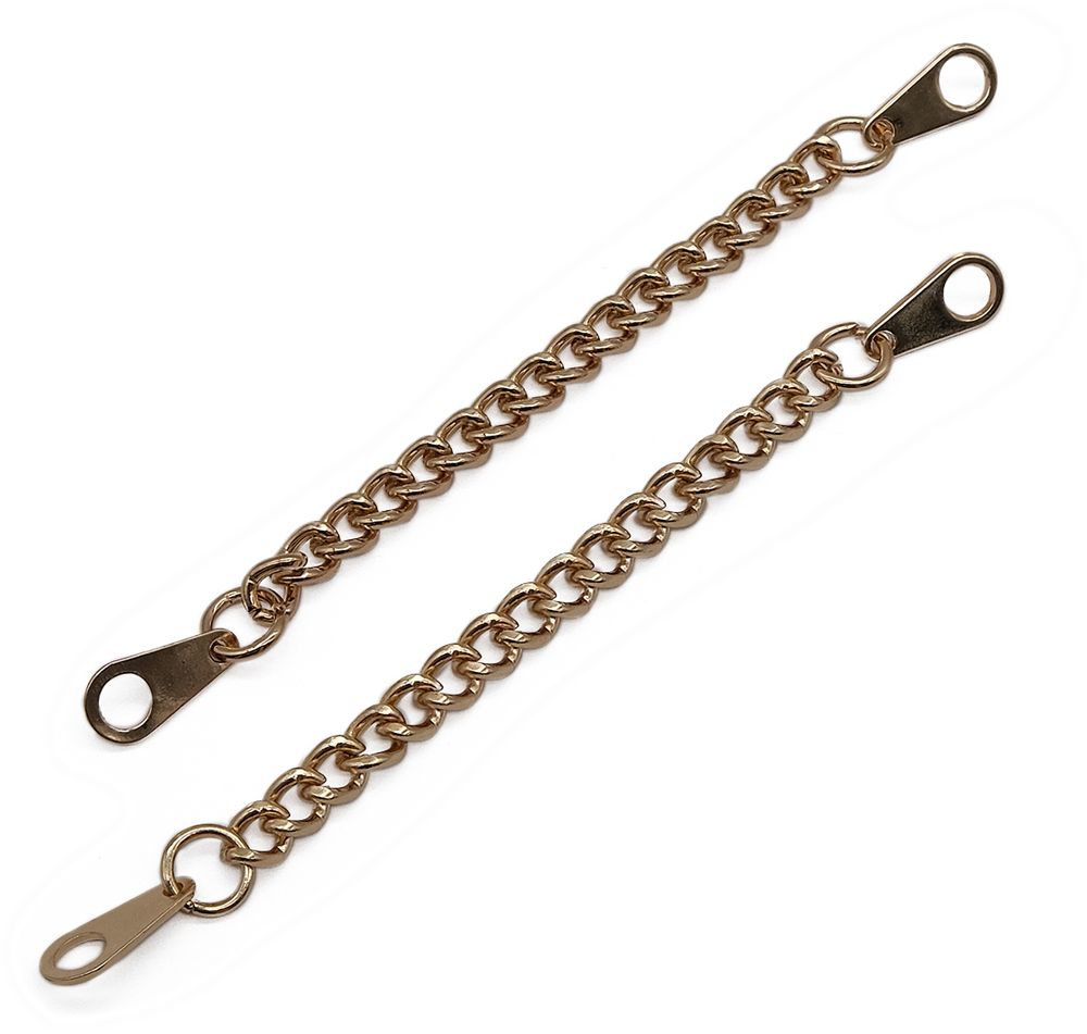 Вешалка-цепочка для одежды 100х5 мм, золото, 10 шт