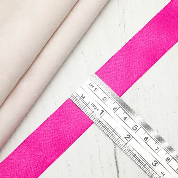 Лента атласная 1-сторонняя 25.0 мм / 22.86±1 метров, 015 фуксия, Globus