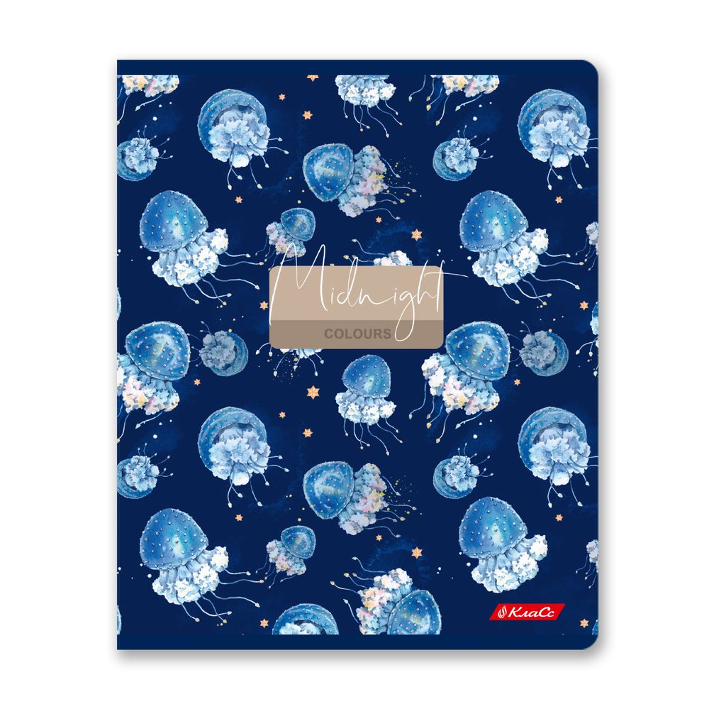 Тетрадь ученическая общая, выборочные блёстки, A5+ 80 л. на скобе 65 г/м², белизна 100%, 5 шт, клетка в термоусадочной пленке, 000483 Вальс цветов, Светоч 80ТСК5_5_2_1