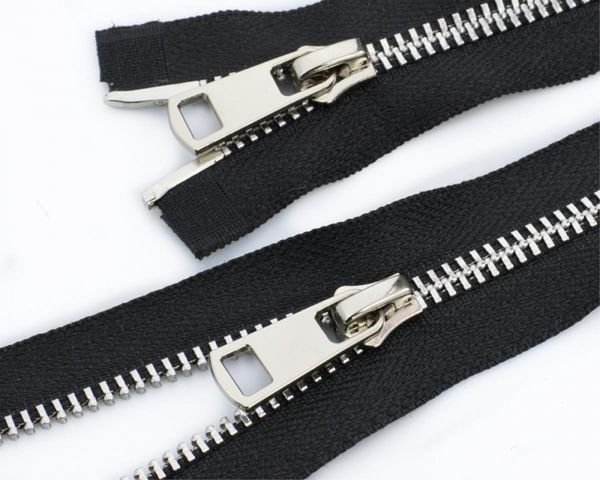 Молния металл Т5 (5 мм) 2 зам., разъем., 110 см, никель, D580 черный, Mzipp Premium, 1 шт