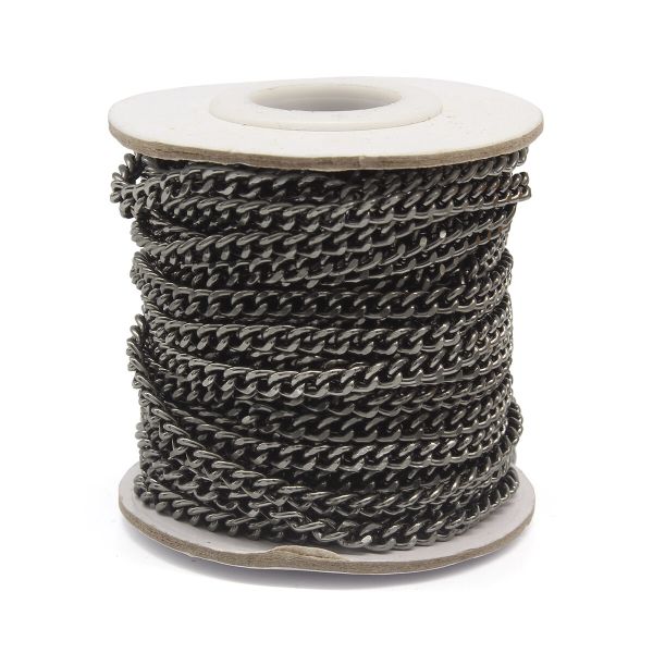 Цепь алюминиевая 4,7 мм, 3,5 мм, боб(10 м) (чер.никель) K19313M