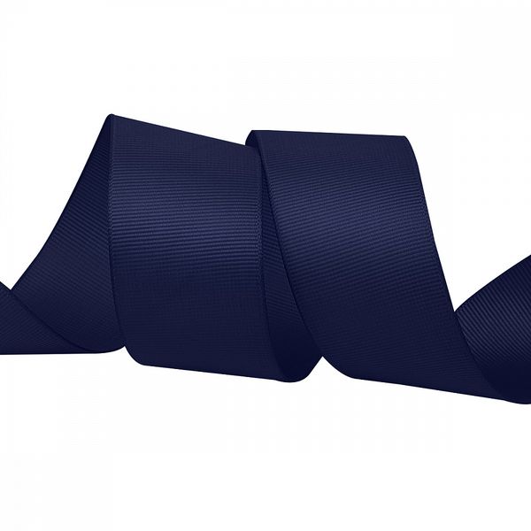 Лента репсовая (в рубчик) 38.0 мм, цв. 370 т.синий For Hobby, уп. 22.86м (±1м)