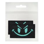 Термоаппликация Прямоугольник с улыбкой 90х50мм (G.Black (зелен-черный)), 2 шт, LA563