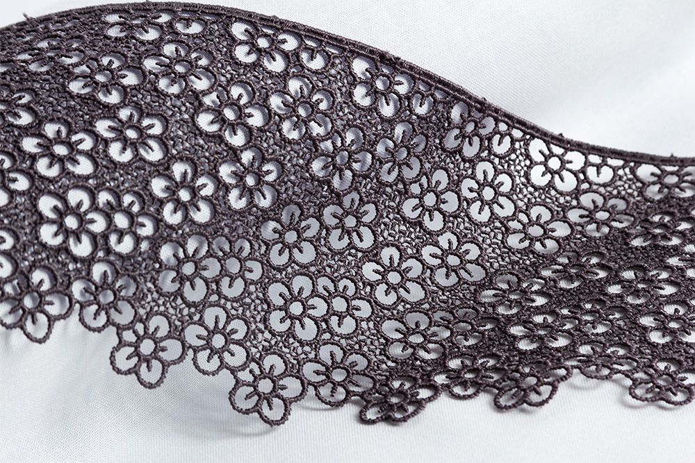 Кружево гипюр (плетёное) 82 мм / 10 м, серый, Gamma GGM-8202 Кружево гипюр (плетёное) 82 мм / 10 м, серый, Gamma GGM-8202