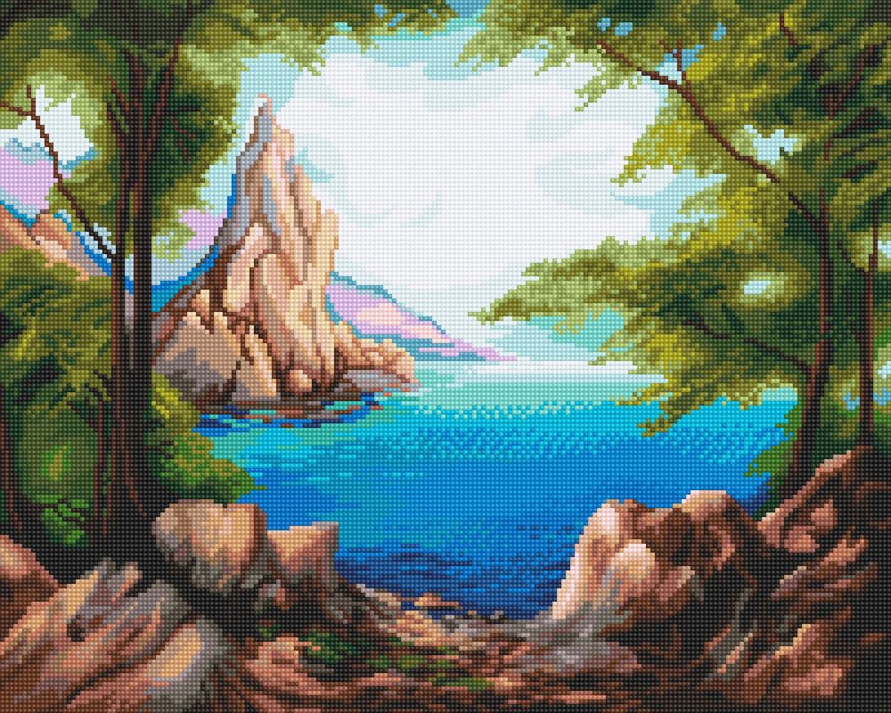 Алмазная (кристальная) мозаика Алмазное хобби, Морское побережье 40х50 см