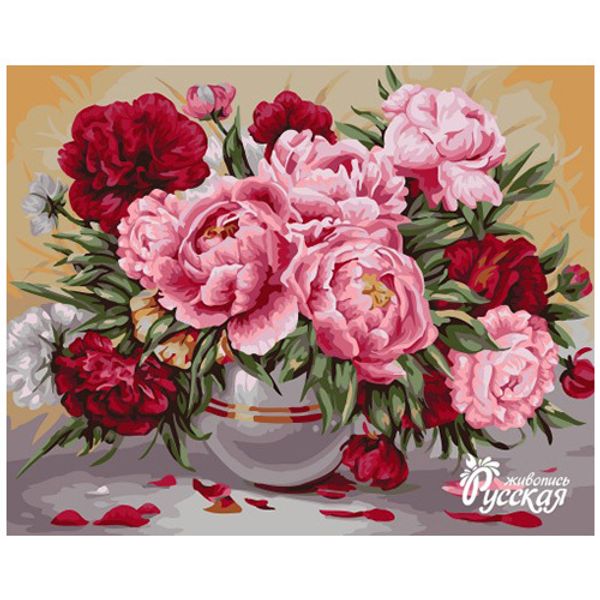 Картина по номерам Русская живопись, Садовые пионы 40х50см