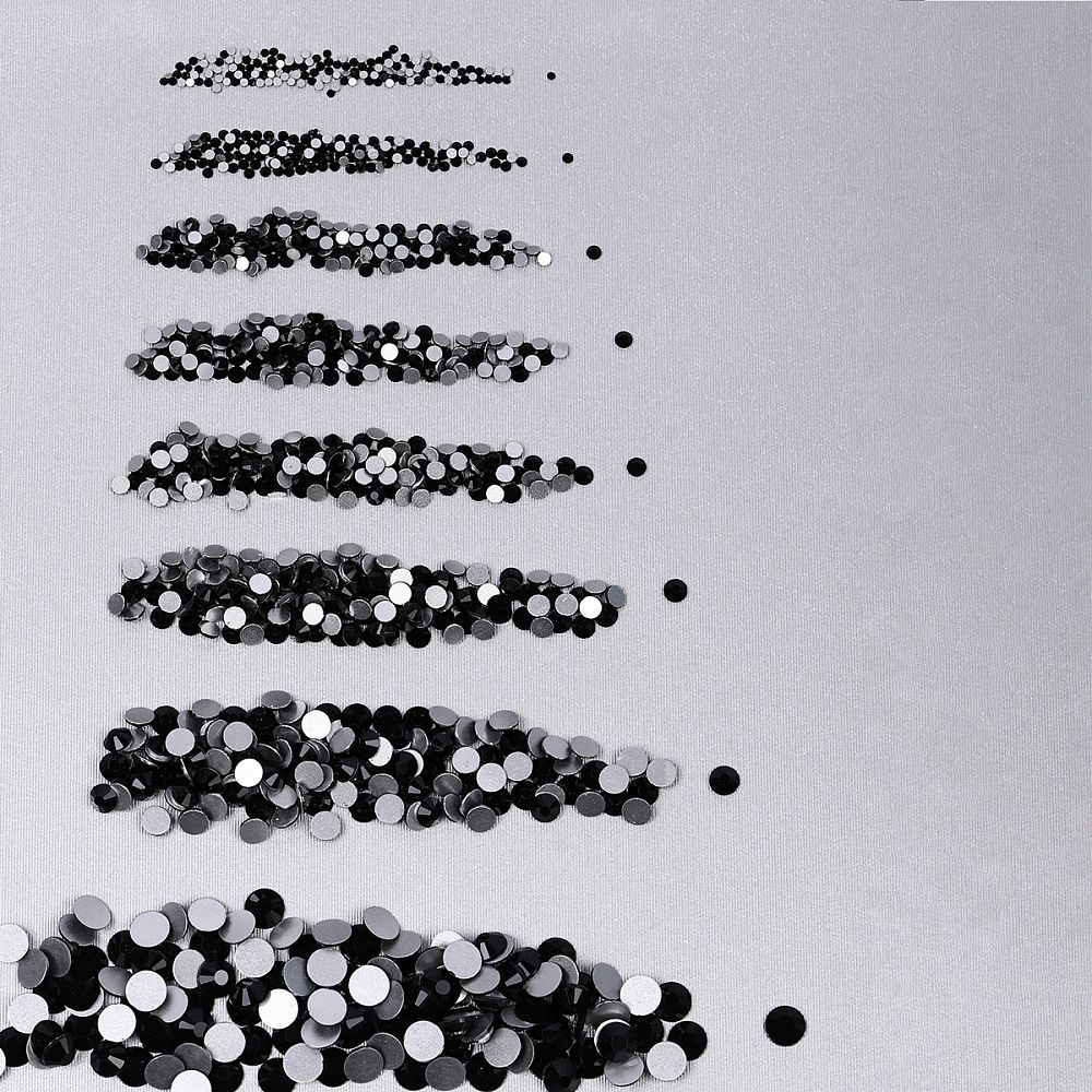 Стразы холодной фиксации TBY.MIX 1 цв.черный уп.1000 шт