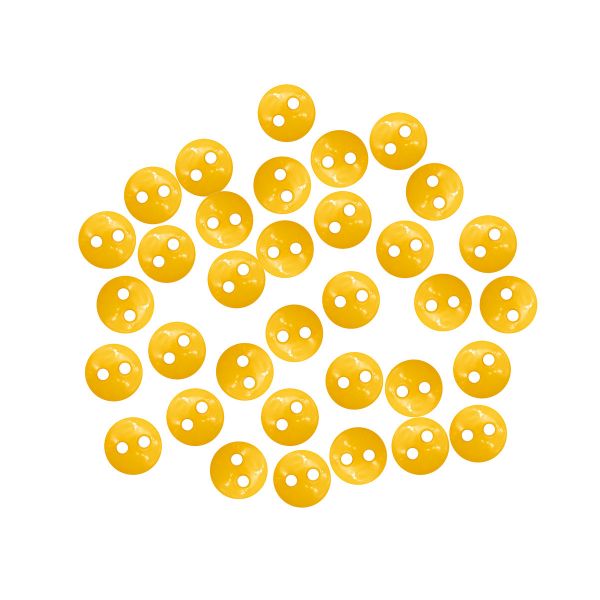 Украшения декоративные пуговицы Мини 2 прокола, 6мм, 50 шт ± 2 шт пластик, цв.желтый