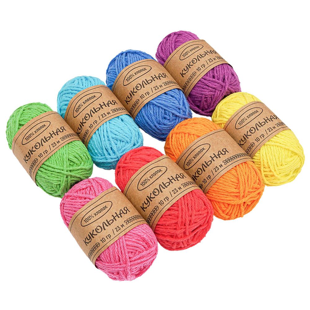 Пряжа Astra Premium (Астра Премиум) Кукольная / уп.8 мот. по 10 г, 23 м, Ассорти 1