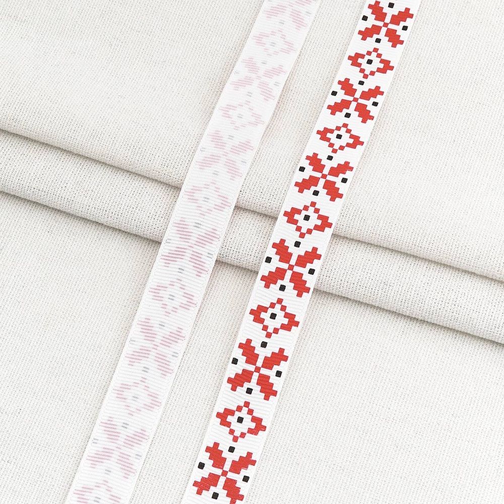 Лента репсовая (в рубчик) с принтом 15.0 мм / 45.72 метра, 1501 Узор