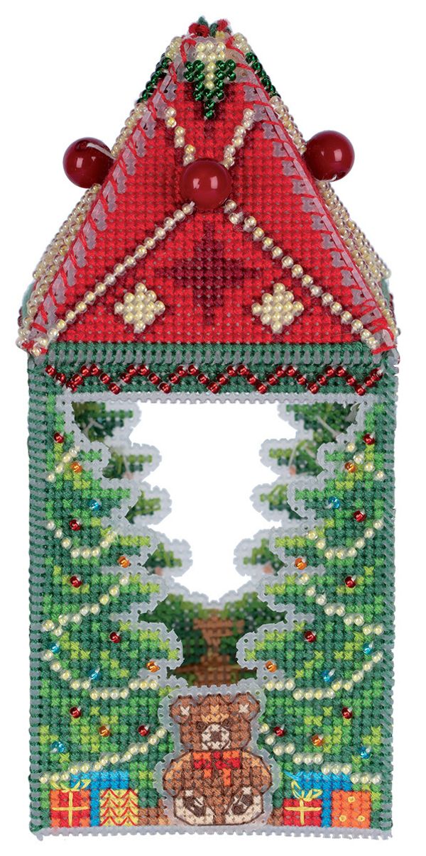 Набор для вышивания нитками Panna, Новогодний фонарь, 7х15.5 см