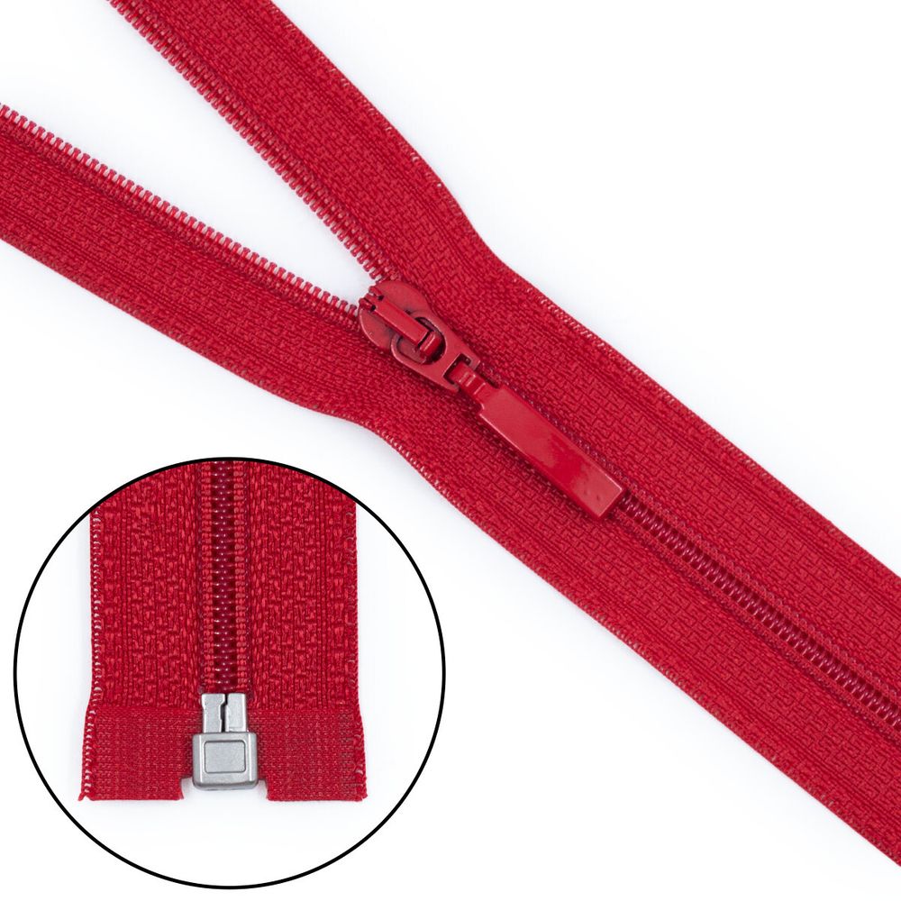 Молния спираль (витая) Arta Т5 (5 мм) 1 зам., разъем., 80 см, цв. 519 красный, уп.5 шт