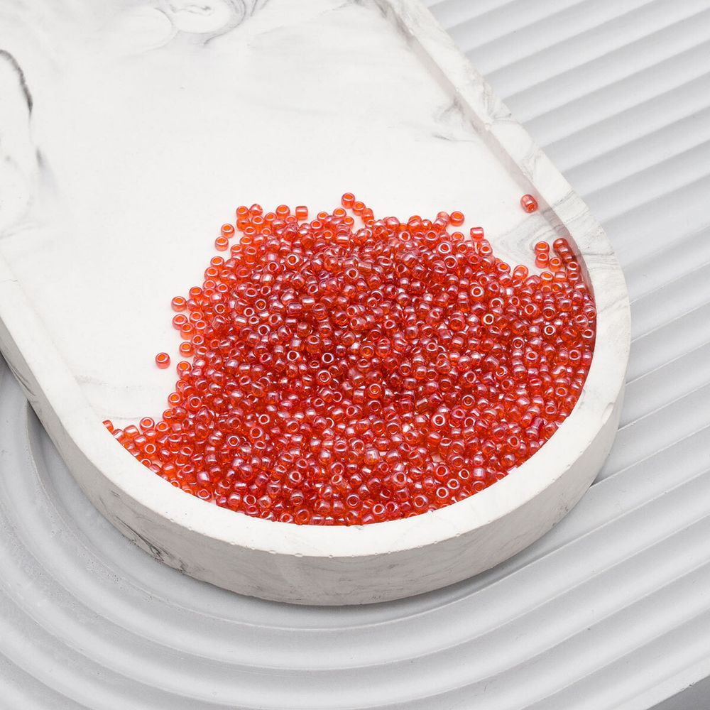 Бисер Astra&Craft 11/0 (2.1 мм), 200 г (10х20 г), цв. 109 оранжевый/прозрачный глянцевый