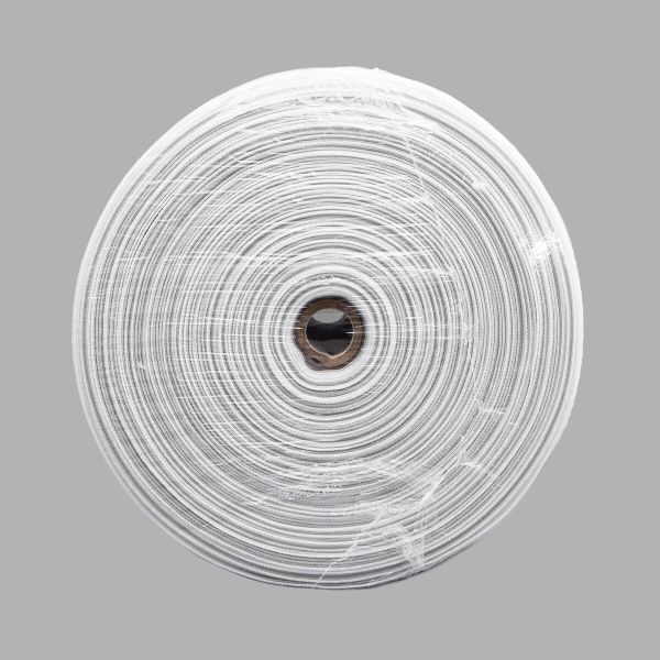 Лента (тесьма) шторная: сборка параллельная (1:2) 128 мм / 50 метров, (3 ряда петель, 5 шнура), белый, 13120-S