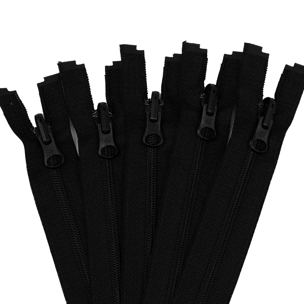 Молния спираль (витая) Arta Т5 (5 мм) 1 зам., разъем., 75 см, с реверсным замком, цв. 580 черный, уп.5 шт