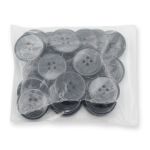 Пуговицы 4 прокола 40L (25мм), (Black (черный)), 24 шт