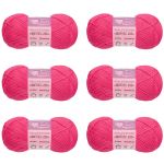 Пряжа Люблю вязать Фитнес 200 / уп.6 мот. по 50 г, 200 м, 143 ярко-розовый
