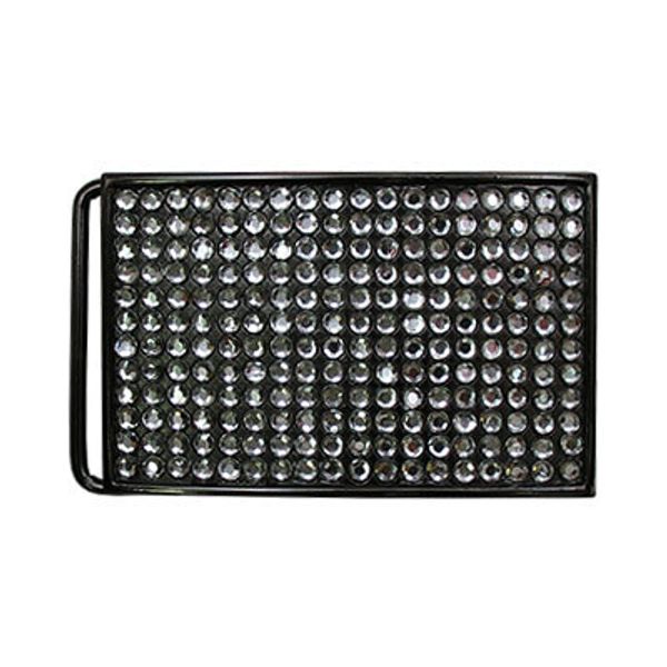 Пряжка ременная металл 70х45 мм, 2 шт, со стразами, 06 черн.никель (прозрачный), Micron GB 1417