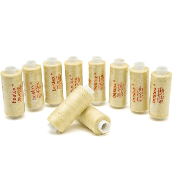 Нитки швейные бытовые Bestex 40/2, 365 м (400 ярд) / 10 кат., 008 кремово-желтый