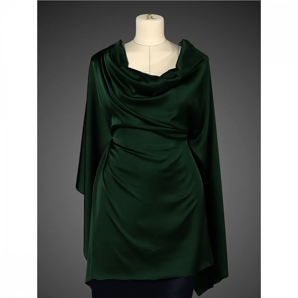 Шелк Армани 90 г/м², 150 см / 25 метров, TBYArm-133-2, цв.133 т.зеленый