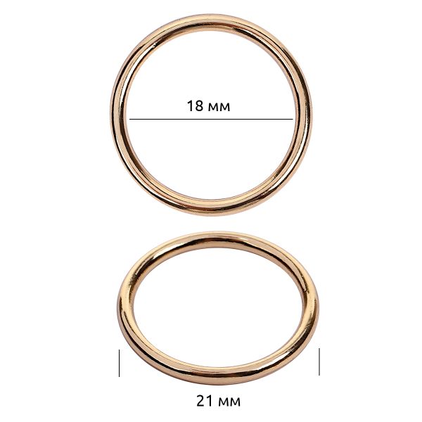 Кольца для купальника металл ⌀18.0 мм, золото, 018E.SW, 100 шт