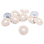 Пуговицы на ножке 28L=18 мм, металл, GD.White (золото-белый), 10 шт, MP13