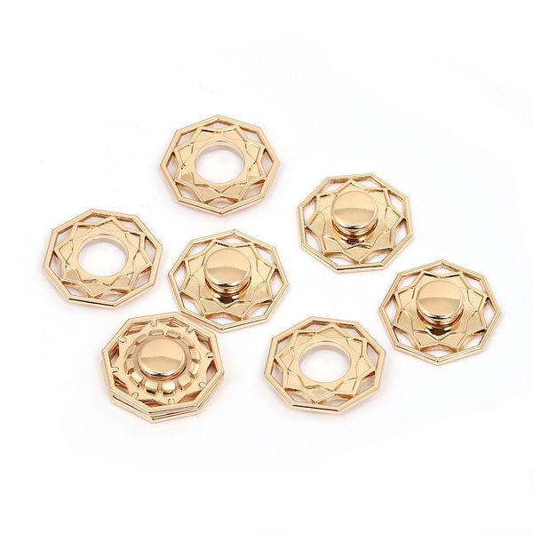 Кнопка пришивная металл ⌀23.0 мм, TBY-S0011, цв.золото уп. 20 шт, TBY