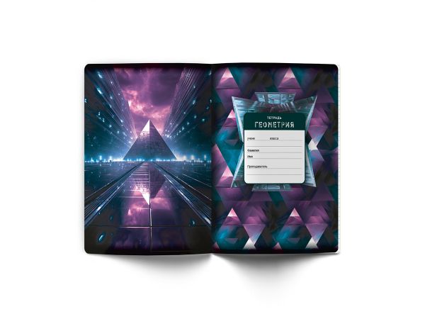 Тетрадь со справочным материалом Эволюция, глянцевая ламинация, A5+ 48 л. на скобе 65 г/м², белизна 100%, 10 шт, клетка, 00879 Геометрия, Светоч 48Т5