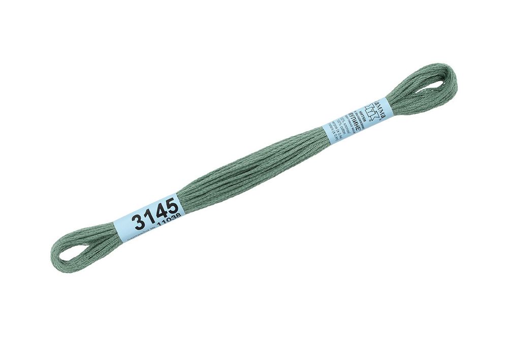 Мулине Gamma 100% хлопок, цв.3145 гр.серый, 24 мотка по 8 метров