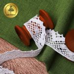 Кружево вязаное (тесьма) 30 мм / 10 метров, цв.02 белый, Kruzhevo