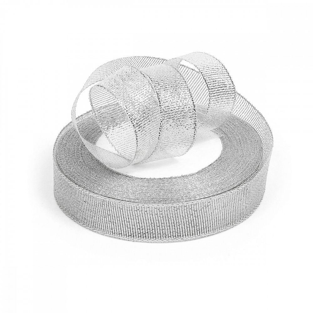 Лента металлизированная 20.0 мм / 22.85±1 метра, цв. серебро, Magic4Hobby