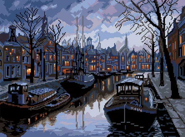 Набор для вышивания нитками Матренин Посад, Когда все спят 37х49 см