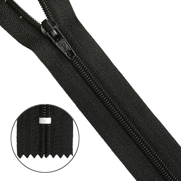 Молния спираль (витая) Т5 (5 мм) 1 зам., н/раз., 18 см, (580 черный, 322) 10 шт