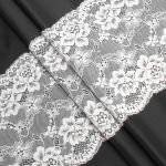 Кружево бельевое эластичное 180 мм / 3.4 метра, цвет белый