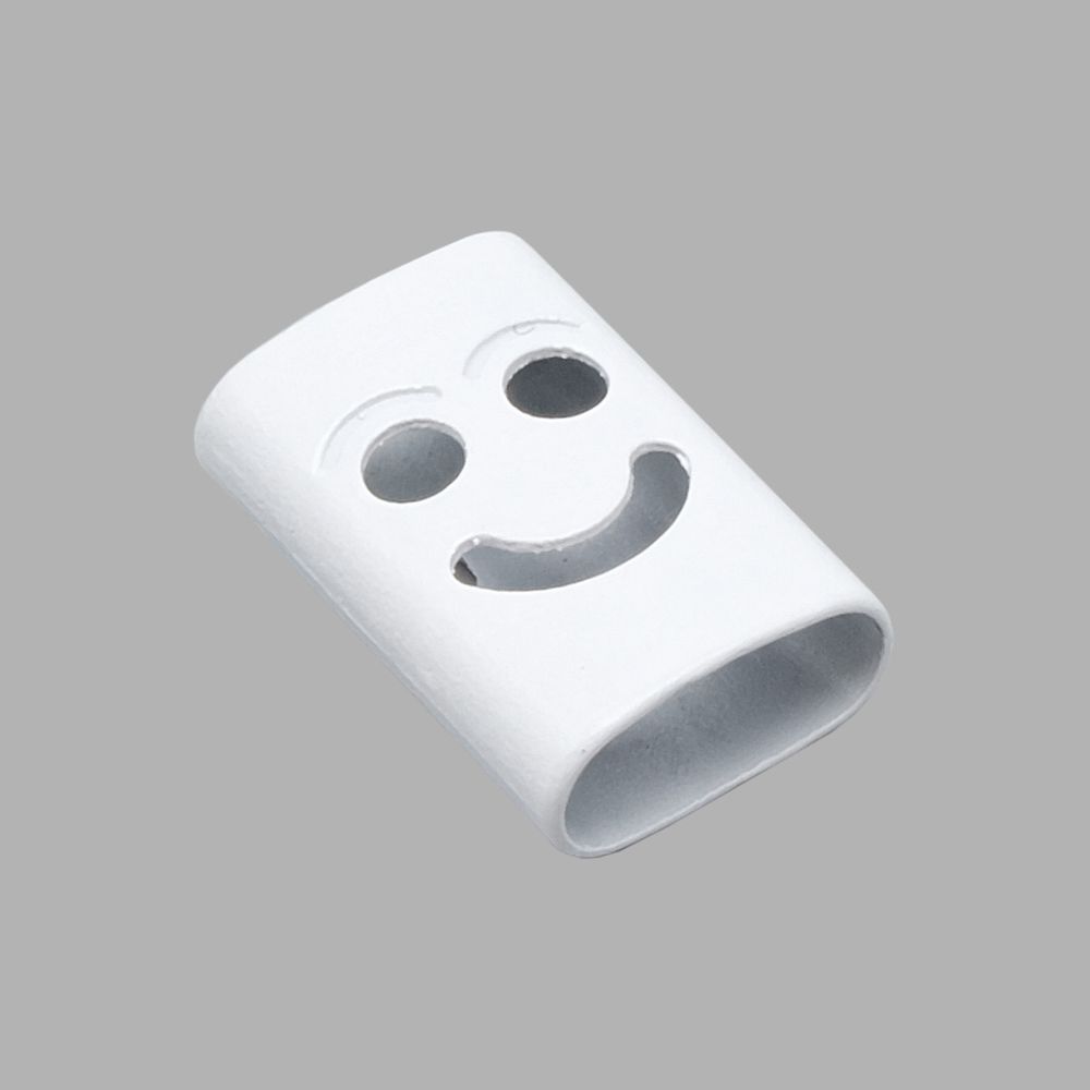 Наконечник для шнура металл Smile 17 мм цв. белый, 10 шт