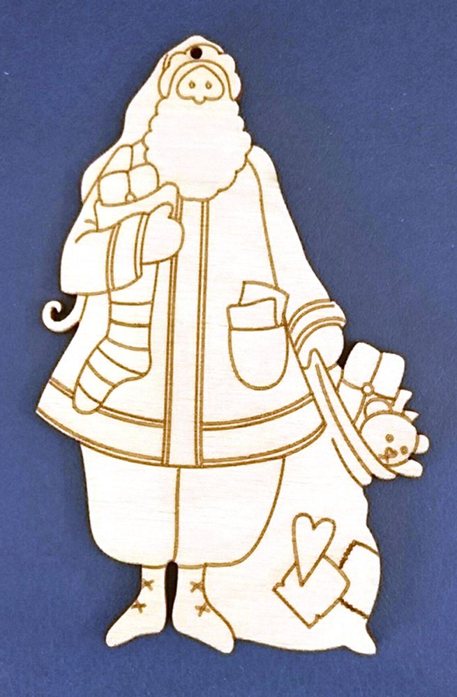Деревянная фигурка Тильда Дед Мороз, 8х12 см, 1 шт, Woodbox