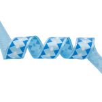 Лента атласная с рисунком Ромбы 45.0 мм / 22.5±1 метров, синий, Globus