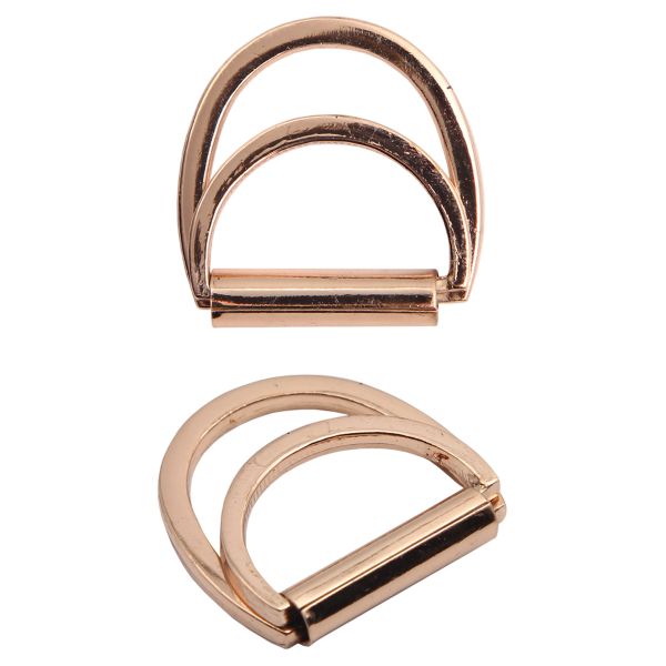 Полукольцо двойное металл внутр. 20 мм (внешн. 26х25 мм), 2 шт, золото, MT-1852