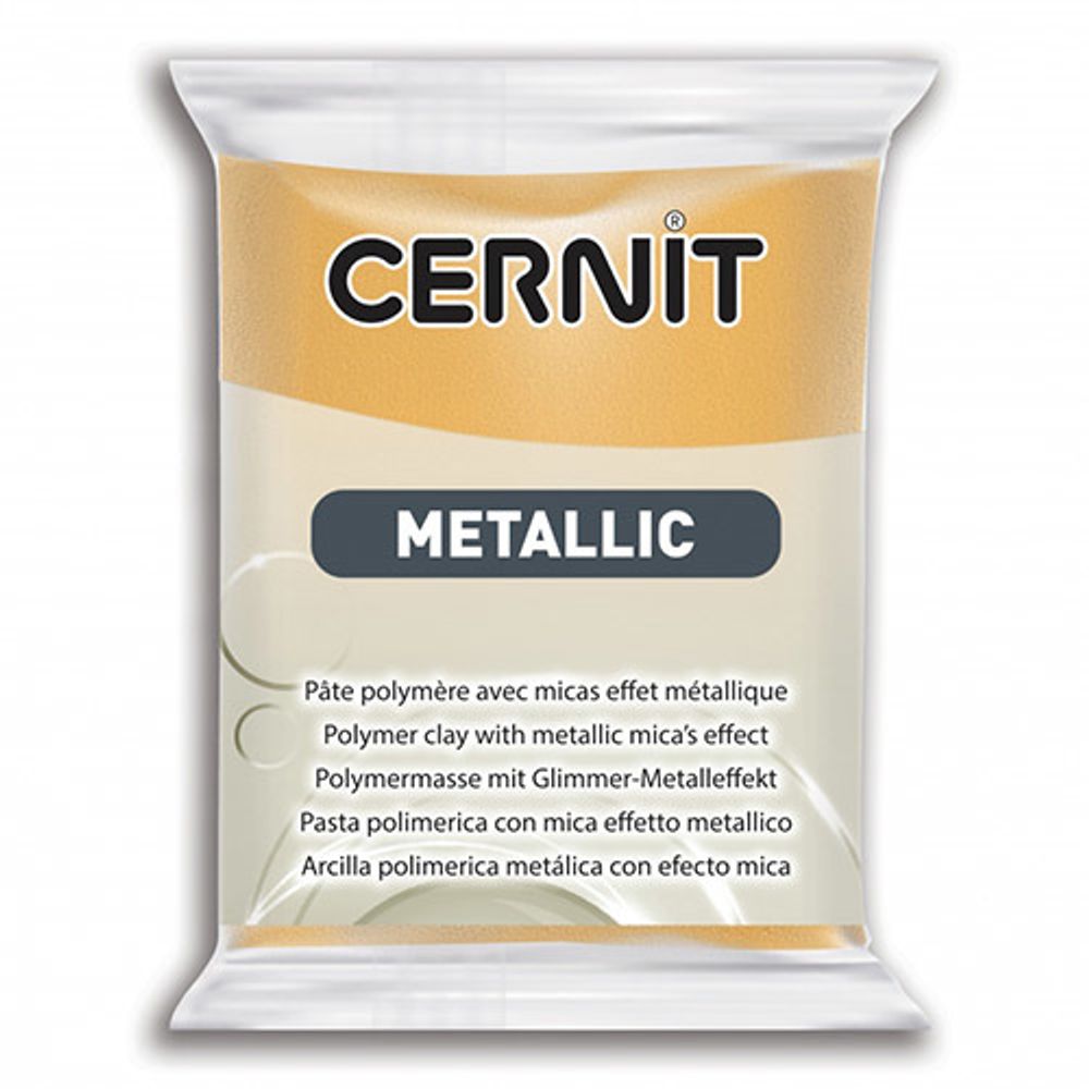 Полимерная глина Cernit Metallic запекаемая, имитация металла 56 гр, 050 золото
