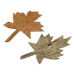 Декоративные элементы из коры дерева "Кленовый лист", 11х7см, 6 шт, нат/дерево