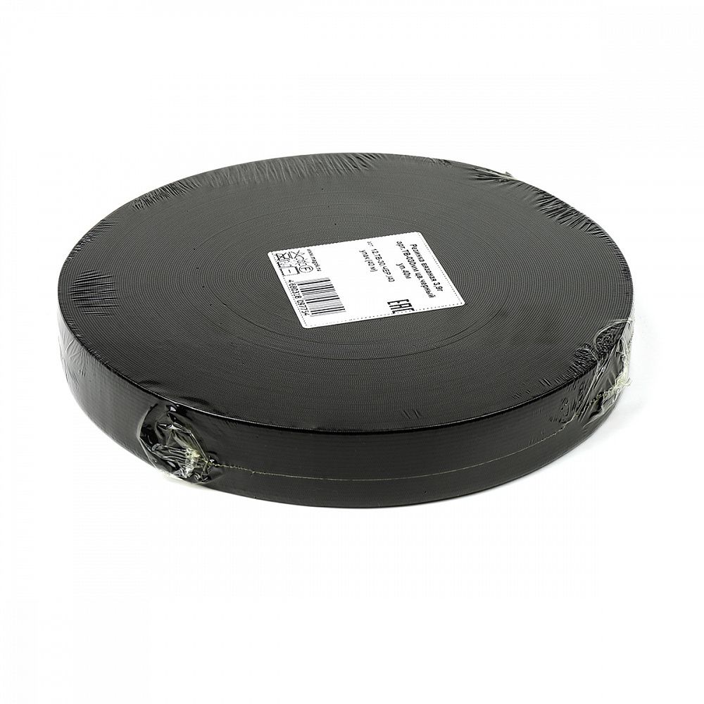 Резинка вязаная 30.0 мм / 40 метров, стандартная 3.9-4.3 г/п.м., черный