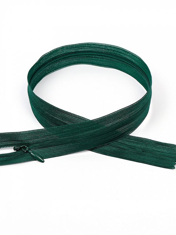 Молния потайная (скрытая) Т3 (3 мм) 1 зам., н/раз., 50 см, S869 т.зеленый, 50 шт, Mzip